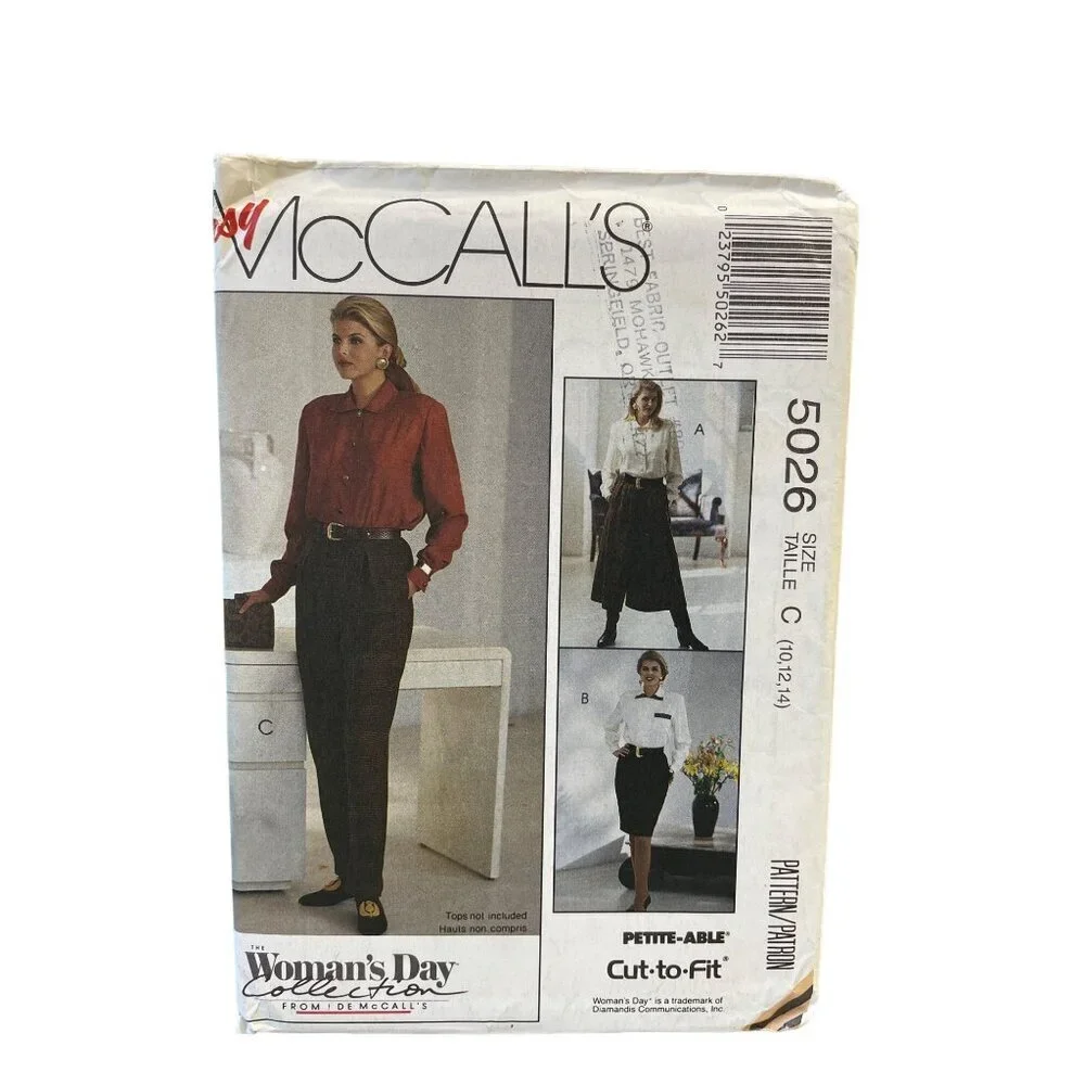 McCalls‎ Sewing Pattern 5026 Skirt Pants Misses Size 10-14